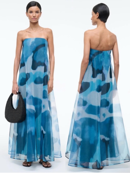 STAUD Dresses & Skirts - STAUD Allyson Printed Strapless Maxi Dress
